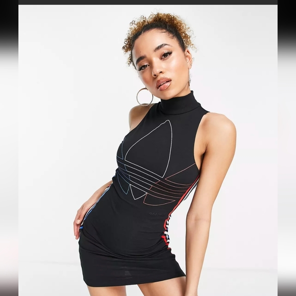 Adidas Originals Adicolor Trefoil Bodycon Dress in Lavender - Picture 7 of 14